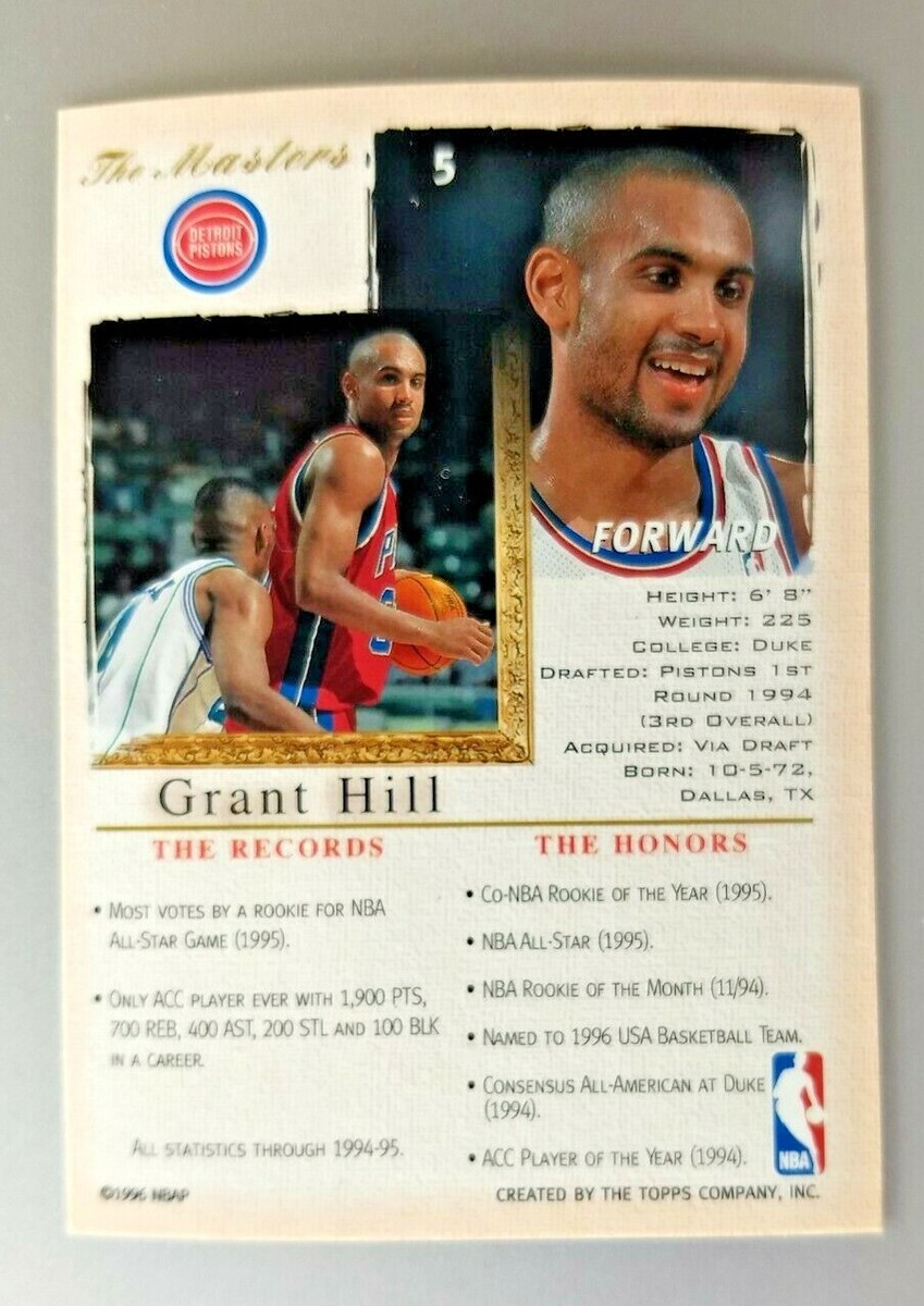1996-97 TOPPS GALLERY GRANT HILL CARD#5 NM-MT DUKE DETROIT PISTONS