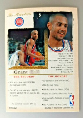 その他 Gallery Players Private Issue Grant Hill 1996-97 TOPPS GALLERY GRANT HILL CARD#5 NM-MT DUKE DETROIT PISTONS