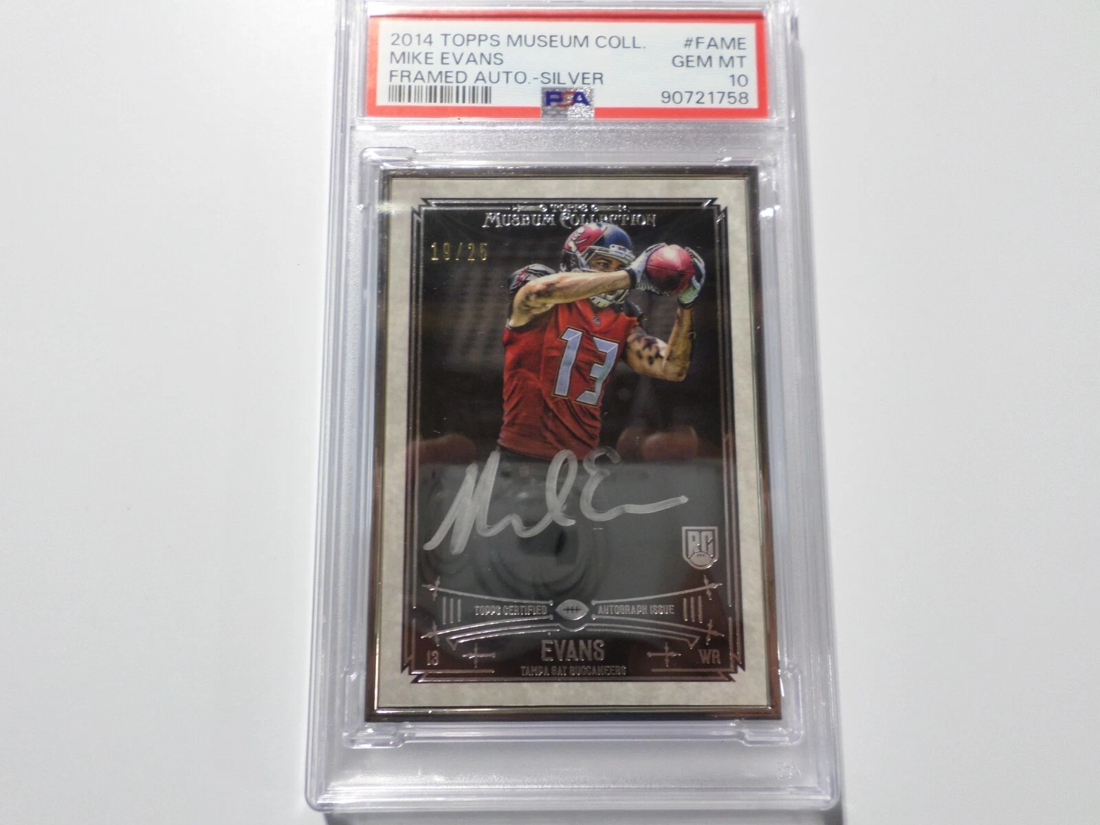 Mike Evans Topps Museum Collection Framed Autographs #FAME Silver