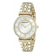 EMPORIO ARMANI WOMENS Fashion Watch White Dial & Gold Bracelet Giani AR1907