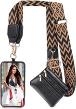 Clip and Go Strap for Phone with Wallet Crossbody, Phone Strap with Zippered Wal