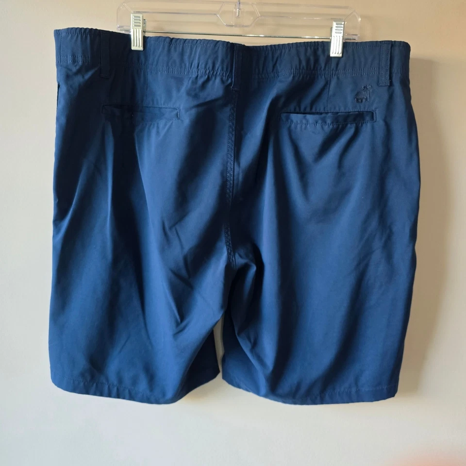 Caribbean Joe Mens Navy Blue Flat Front Shorts Size 40 Polyester Spandex Blend - Image 2 of 4
