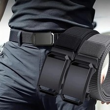 New Automatic Buckle Belt, Canvas Tactical Workwear Casual Outdoor Military Trai