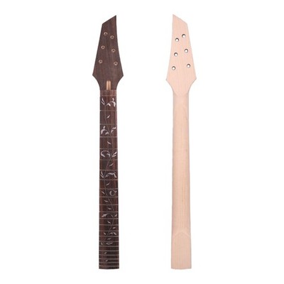 Guitar Neck 24 Fret 25.5 Inch Maple Rosewood Fretboard White Vine Inlay Bolt On