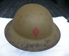WW 2 US M-1917 A1 KELLY HELMET WW 1 TOMMY DIV PAINTED RED EMBLEM ORIG DOUGH BOY