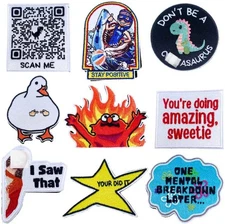 YJ PREMIUMS 9PC Funny Morale Patch, Tactical Military Army Airsoft Patches B 