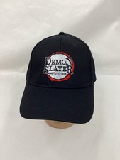 Demon Slayer Kimetsu No Yaiba Hat Cap Manga Anime Logo Strapback Black OSFM NWT