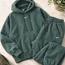 Nike Sportswear Pheonix Fleece Set Womens Hoodie S Sweatpants M Dark Green