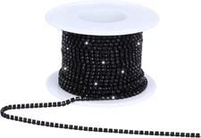 Crystal Rhinestone Close Chain Trim,10 Yards/Roll of 2mm Rhinestone Banding Claw