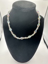 Single Strand Aurora Borealis Crystals Necklace