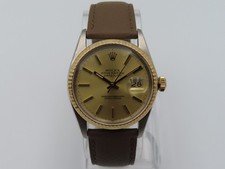 1984 Rolex Datejust 36mm 16013 Champagne Dial Plastic Crystal Quick Set Watch