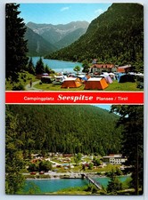 Austria Postcard Campsite Plansee Lake / Tyrol Multiview c1950 s Vintage