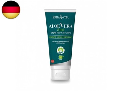 Erba Vita Aloe Vera 3 in 1 Gesichts-, Hand- und Körpercreme mit