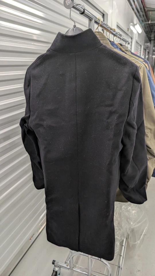 NWT Theory Men's Small Belvin Wool Coat Black Gray - Image 2 of 4