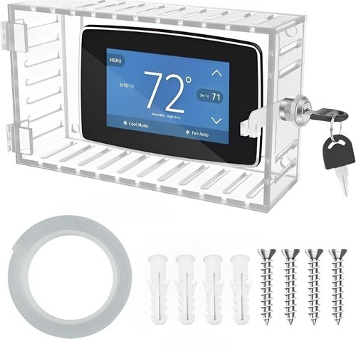 Clear Thermostat Guard Lockable Universal Ac Lock Box Cover | eBay ...