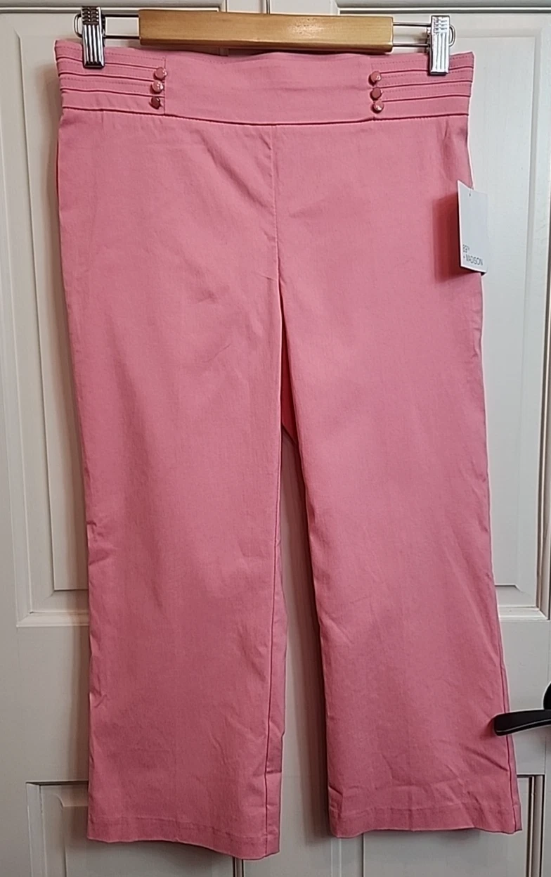 NWT 89th & Madison Malibu Peach Capri Pants Womens Size S 29x21 Pull On 74-36689