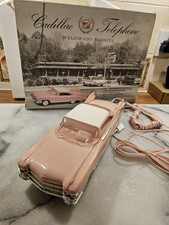 Pink Cadillac Eldorado  Push Button Phone H10" X W3.5" Boxed Vgc