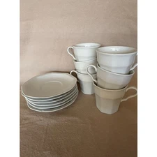 Vintage Savoir Vivre Maison Blanche fine china, set of 6 cups with saucers