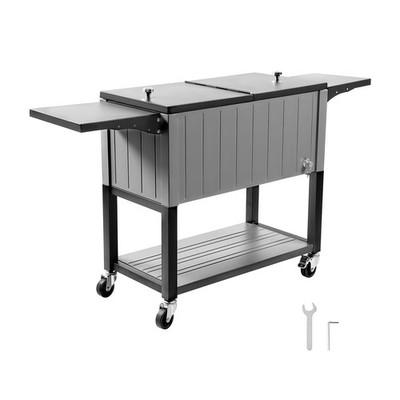 80QT Cooler with Bottle Opener & Foldable Shelves