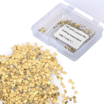 14K Yellow Gold Solder, 1X1Mm 0.5 Gram (0.32DWT) about 200Pcs 14K Gold Solder