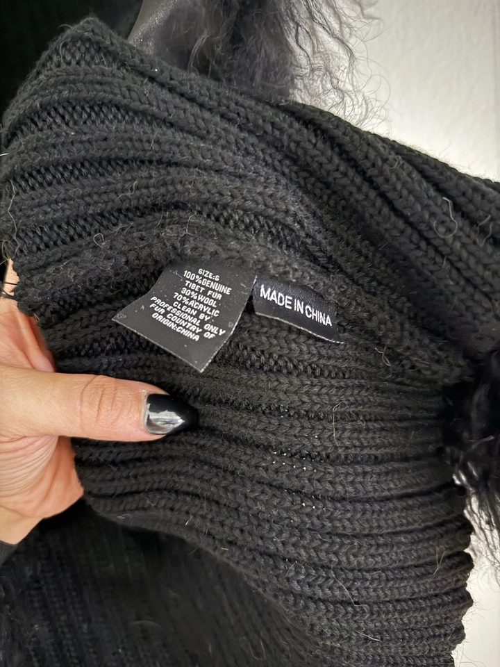 Chaleco Linda Richards Lujo Negro Piel Tibetana Talla S Excelente Estado. Foto 4 de 4