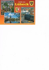 1 x AK color, Mehrbildkarte, "Grüße aus Lübeck", gelaufen, B4