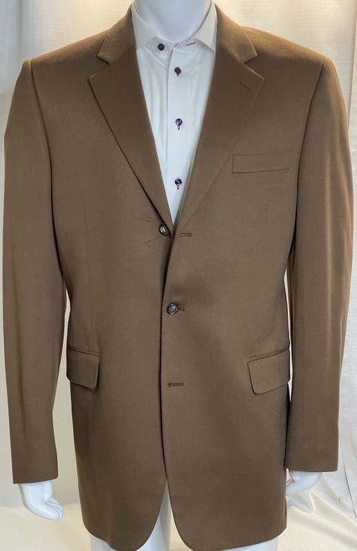 Loro Piana Jack Victor Collection 100% Cashmere Sportcoat Size 44 XL Tan 3Button
