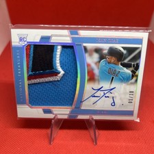 2022 Panini National Treasures #182 Isan Diaz Rookie Patch Auto Card /10 Marlins