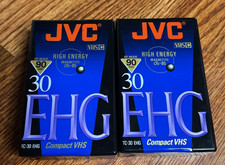 JVC VHS-C Compact 90 min Video Cassette Tape TC 30 EHG Magnetite Lot of 2 Sealed