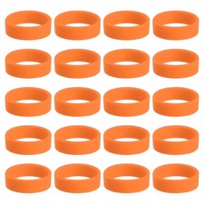 50Pcs Silicone Rubber Bands Non-slip 1.22 Inch for Art, Orange