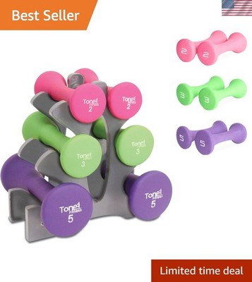 Tone Fitness 20-pound Dumbbell Set with Storage Rack - Enhance Your Workout