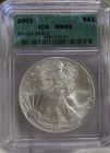 2001 US Silver Eagle $1 ICG MS69