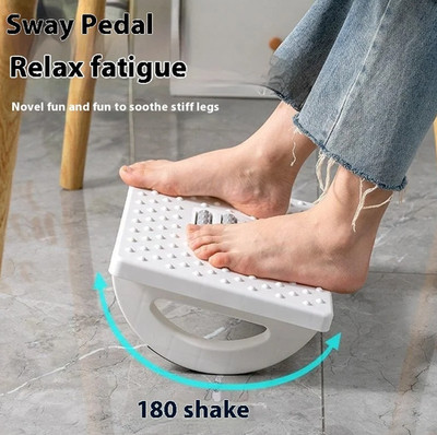 1pcs Portable Ergonomic Foot Rest with Massage Rollers for Home & Office - NEW