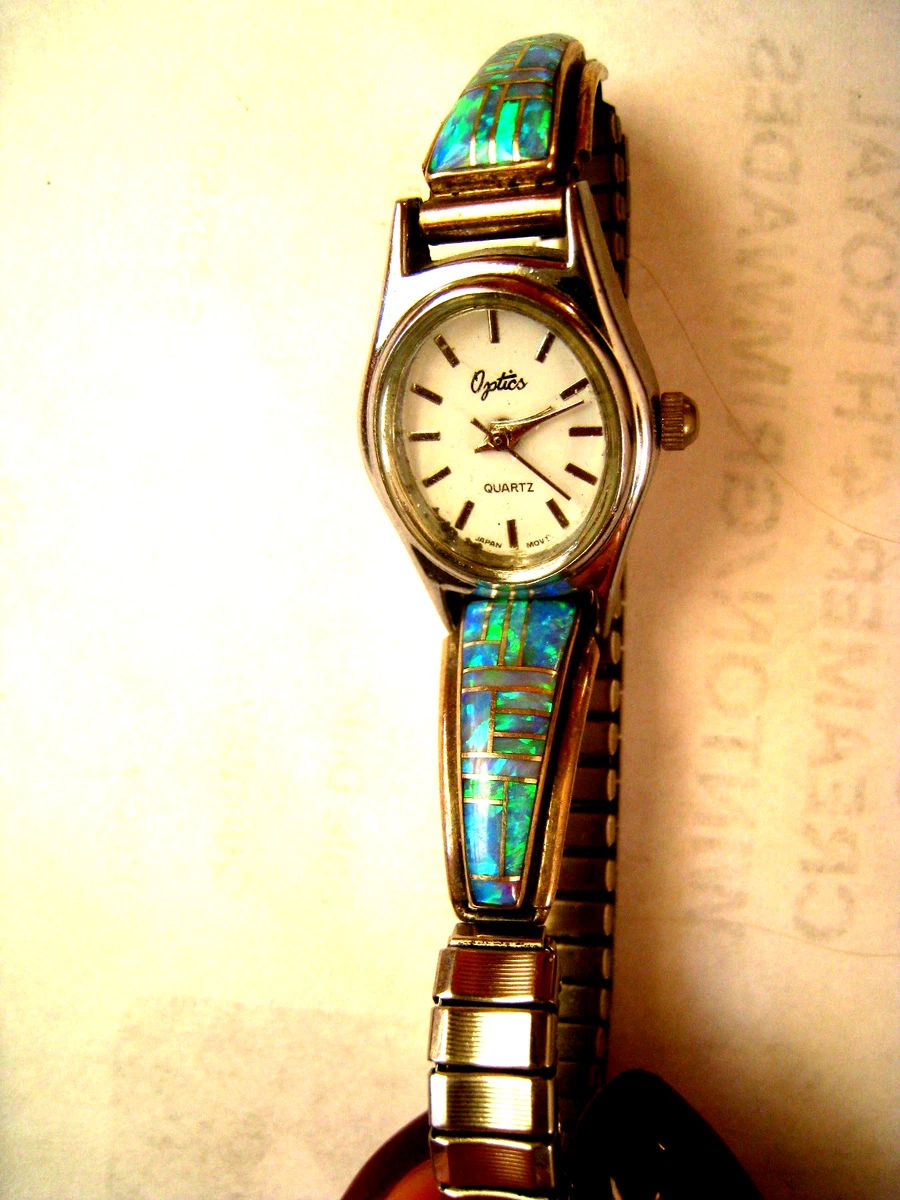 Zuni Native American Mother Of Pearl Geometric Inlay Watch Signed DC Zuni Unisex zuni watch products for sale | eBay main image 2