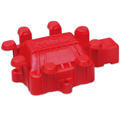 MSD 84022 Distributor Coil Cover Red Built-in Wire Retainer for GM HEI V8