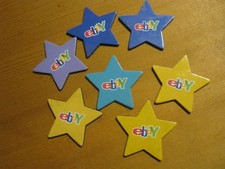 ebay Sterne 3 gelb, 2 blau, 1 lila, 1 t&uuml;rkis