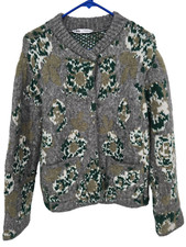 Zara Bloggers Favorite Fkirak Jacquard Print Sweater Cardigan Size Small