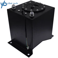 Black 2.5 Gallon Drifting Fuel Cell Gas Tank+level Sender Coated Aluminum Racing