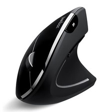 PERIMICE-813B Bluetooth Vertical Mouse 3-in-1 Right Handed Carry Bag Black