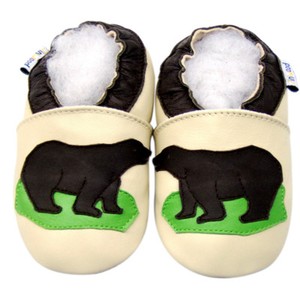 Zapatos de bebé de cuero suave único Cuna Zapatos Niño Chico Niño prewalk  brownbear 12-18 M | eBay