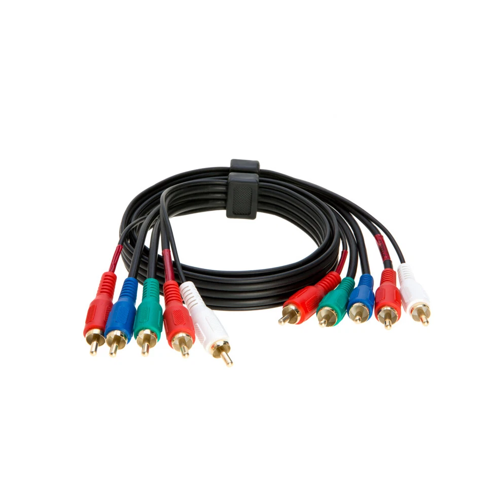 Cabo componente RCA 5 macho para 5 macho vídeo áudio AV adaptador de cabo HDTV 3 6 12 50 - Imagem 2 de 4