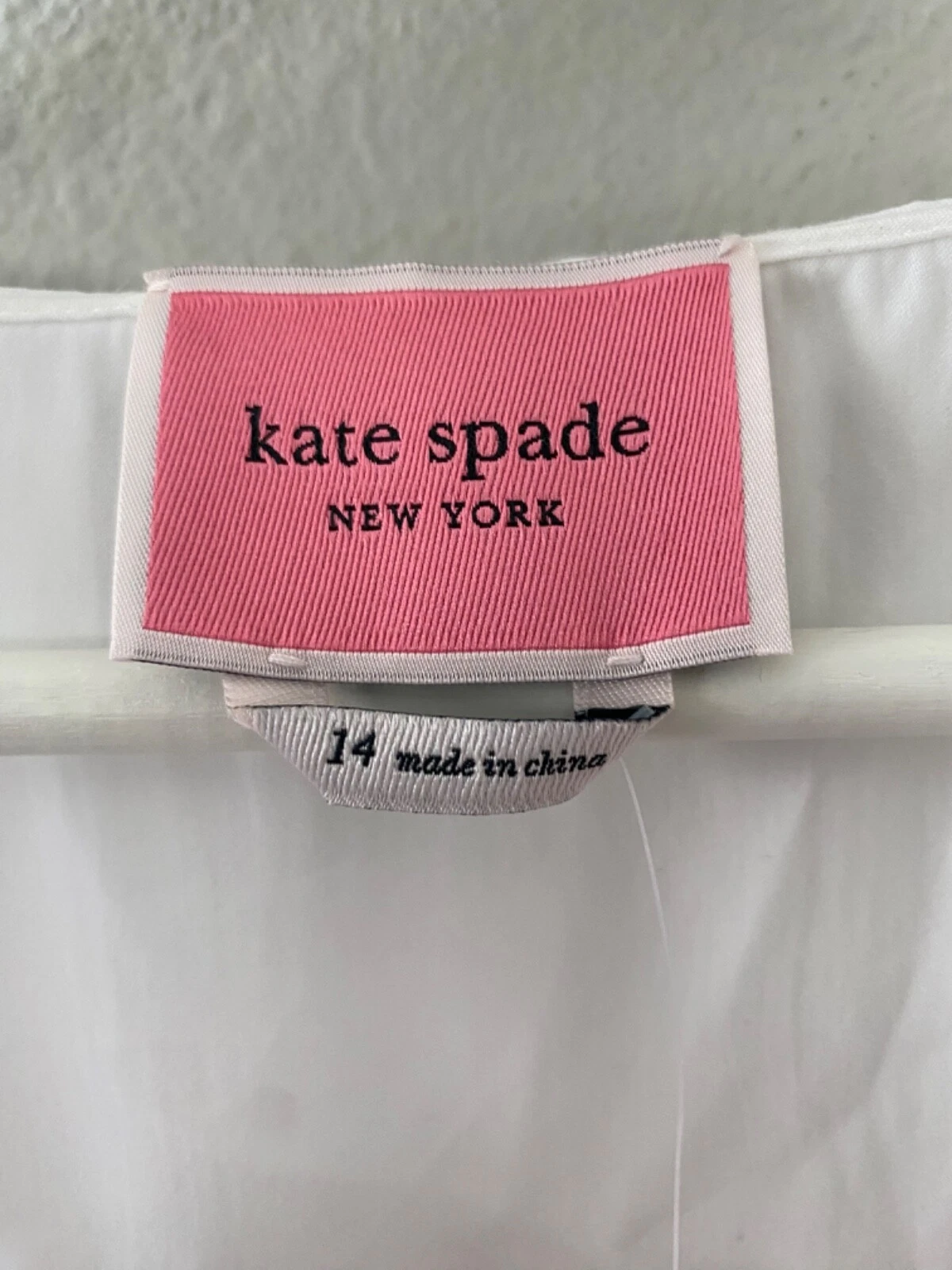 Abito a strati Kate Spade in popeline con volant taglia 14