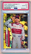 2020 Topps Chrome Sapphire F1 Kimi Raikkonen Gold #15 (47/50) PSA 10 - POP 4