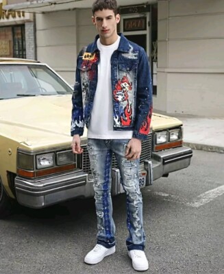 Smoke Rise Dnm Co Jacket Skull Flames Super Stretch Lost Patch MSRP $150 BNWT