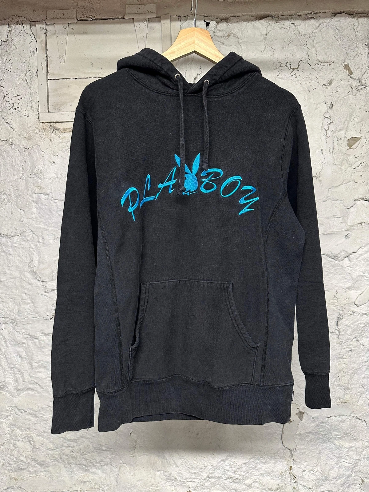 Pull à capuche noir bleu Supreme Playboy taille M