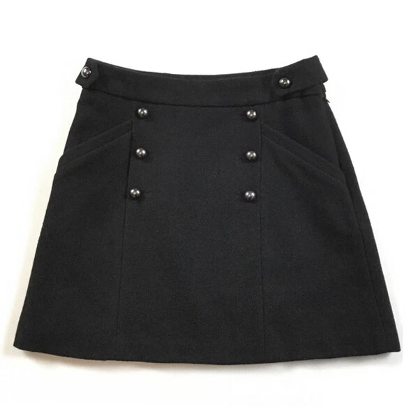 TOPSHOP - Matelot A-line Black wool Mini Skirt NWT | eBay