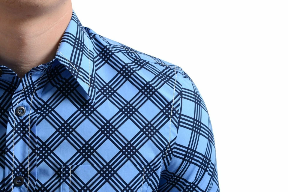 Prada Men's Multi-Color Button Down Pocket Dress Shirt Size 14 1/2 15 16 16 1/2 - Image 3 of 3