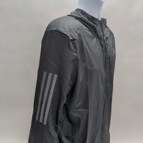 Adidas Own the Run Hooded Wind Men's Jacket Running Training Black NWT FL6964 - Picture 9 of 10