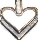 10k Yellow gold .34ct SI1 H Diamond heart shape omega slide charm pendant 1.9g — photo 4