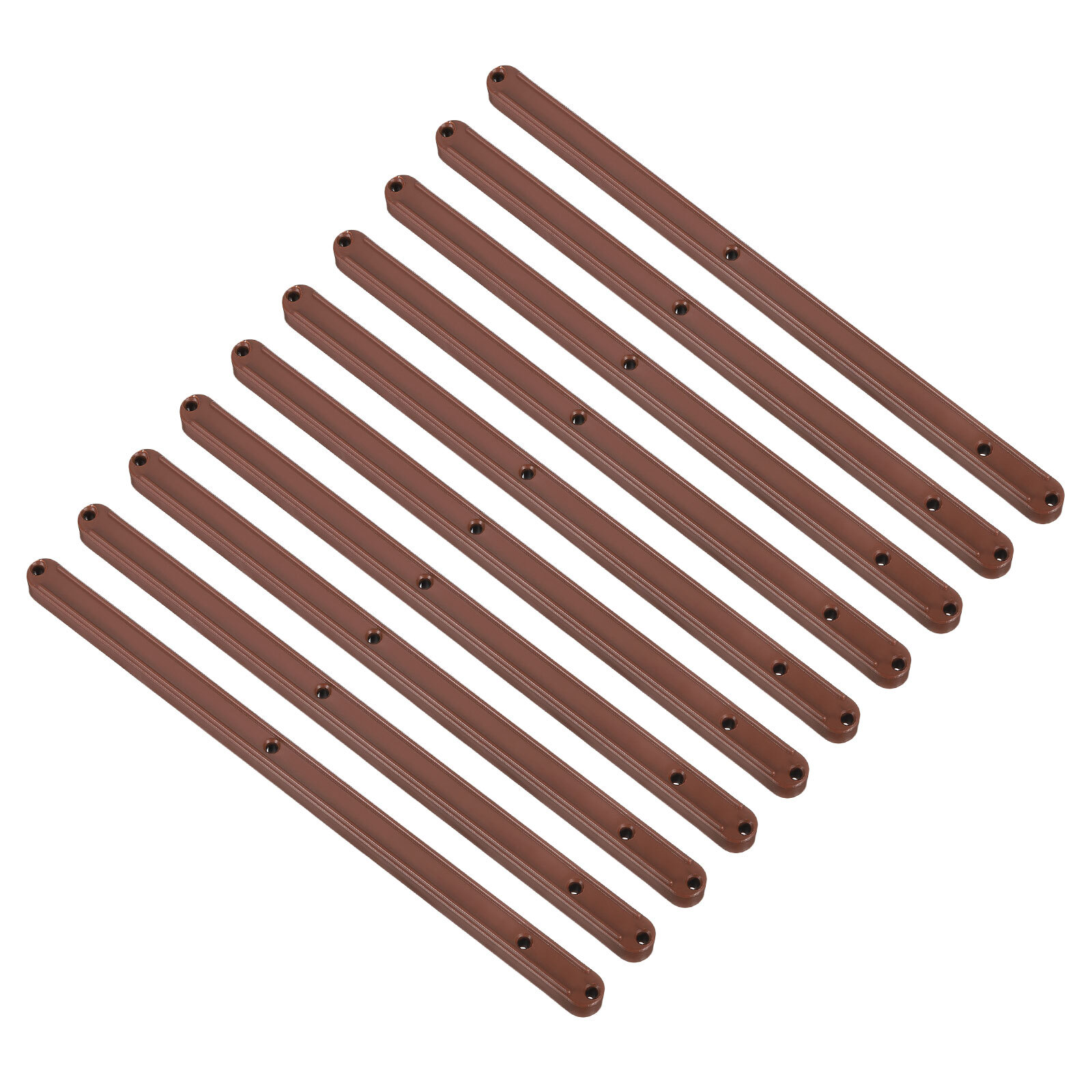 Drawer Slides, 10Pcs 300mm - Plastic Drawer Rails, Grooved Guide Rails (Brown)-image